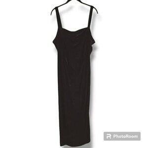 ALEX EVENINGS Black Velvet Formal Evening Maxi Dress in 20W